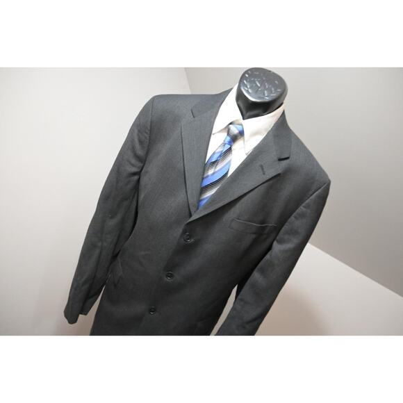 Tommy Hilfiger 100% Wool Dark Gray Suit Pants Jacket USA MADE Mens 34 x 32 x 44L - Picture 4 of 16